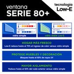 Ventana PVC Blanca S80+ Corredera Vidrio Low E 100x100 Cm
