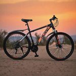 Bicicleta Montañesa Número 29 de 21 Velocidades Negra y Verde