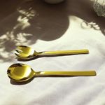 Set Cubiertos Para Ensalada 2Pzas Dorado - Toscana