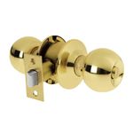 Cerradura Esfera Cilíndrico Para Baño Latón Brillante - Hermex Basic