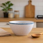 Plato para Sopa Blanco Orilla Azul