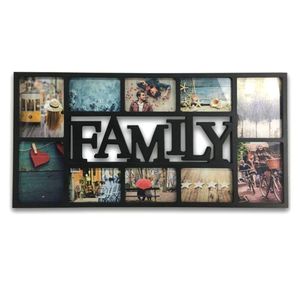 Marco Decorativo para Fotos Múltiples con Texto Family en Relieve