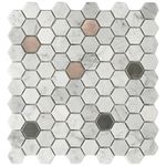 Malla Piedra Metal Hexagonal Blanco