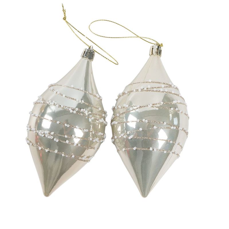 Set de 2 Bombas Plateadas Champagne 13Cm