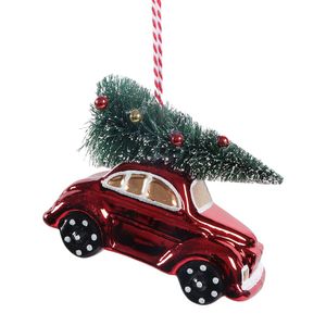 Adorno Carro Navideño Rojo 10.5 Cm