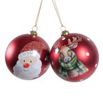Set de 2 Esferas Rojas Navideñas