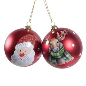 Set de 2 Esferas Rojas Navideñas