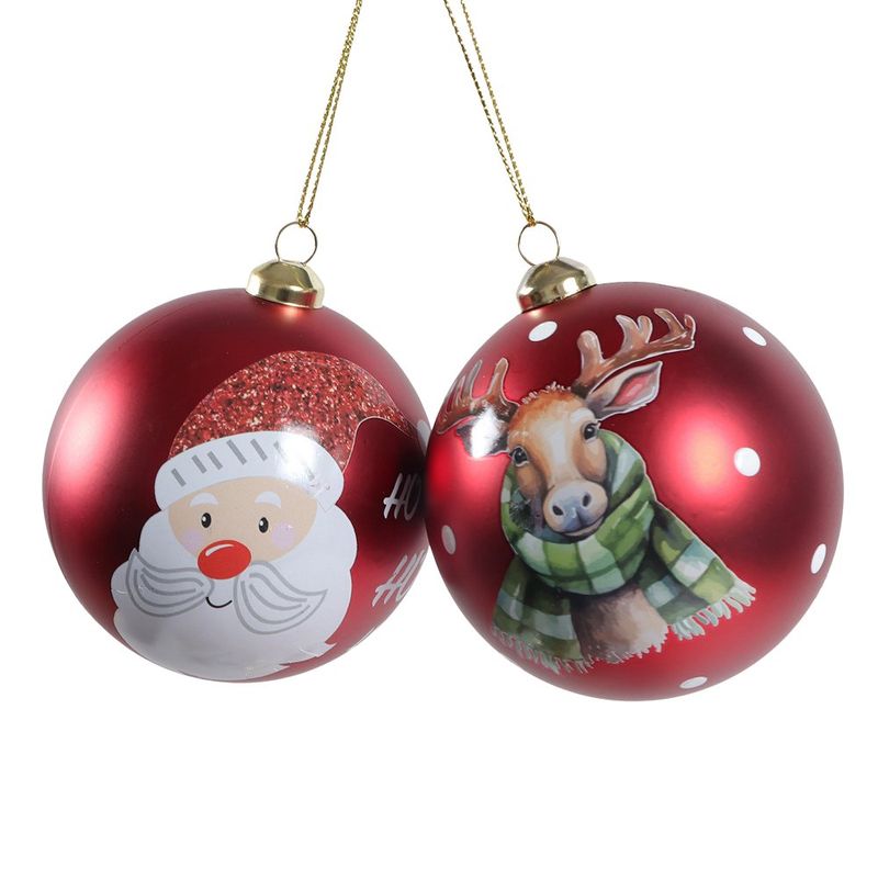 Set de 2 Esferas Rojas Navideñas