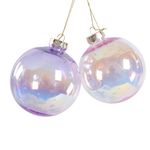 Set 2 Bombas Morado Dorado Tornasol 10 Cm