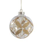 Bomba Navideña Transparente con Detalles Dorados