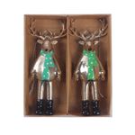 Set 2 Renos Decorativos 12 Cm