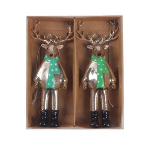 Set 2 Renos Decorativos 12 Cm