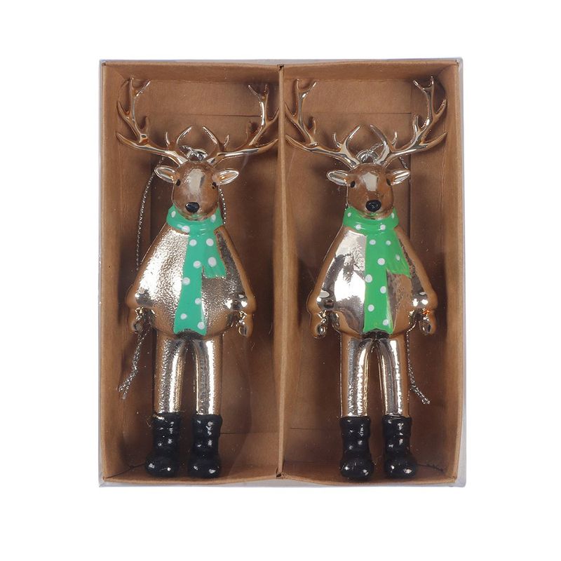 Set 2 Renos Decorativos 12 Cm