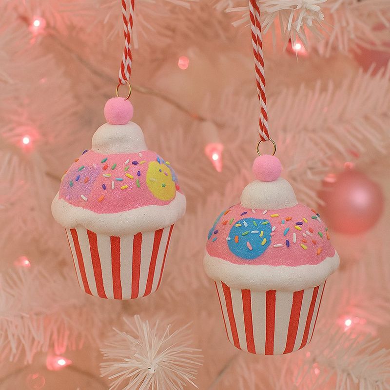Set de 2 Adornos Cupcakes 8 Cm