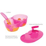 Plato To Go con Divisiones y Cuchara Rosa
