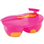 Plato To Go con Divisiones y Cuchara Rosa