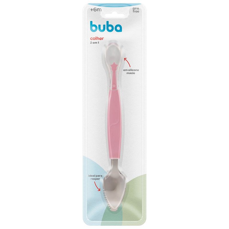 Cuchara 2 en 1 Raspa y Disfruta Rosada
