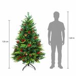 Árbol de Navidad con Piñas y Bayas 1.20 Metros