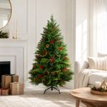 Árbol de Navidad con Piñas y Bayas 1.20 Metros