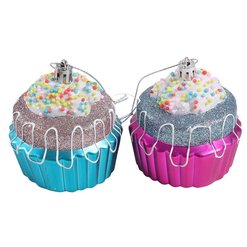 Adornos Navideños Cupcake 7 Cm Multicolor