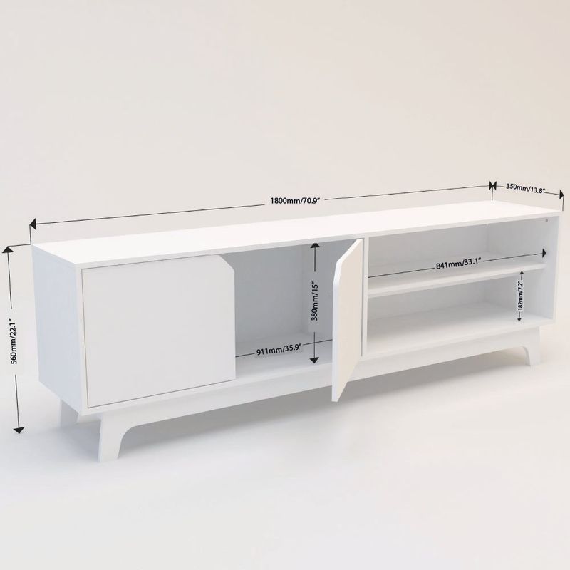 Rack Columbus 2 Puertas  Negro 135x56Cm