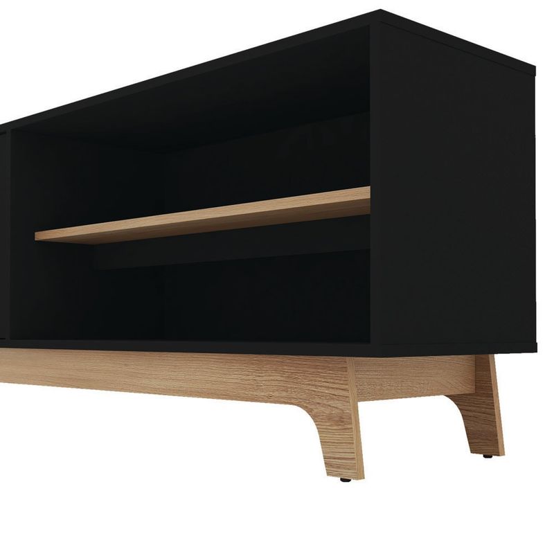 Rack Columbus 2 Puertas  Negro 135x56Cm