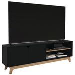 Rack Columbus 2 Puertas  Negro 135x56Cm