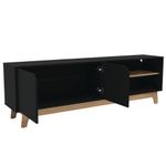 Rack Columbus 2 Puertas  Negro 135x56Cm