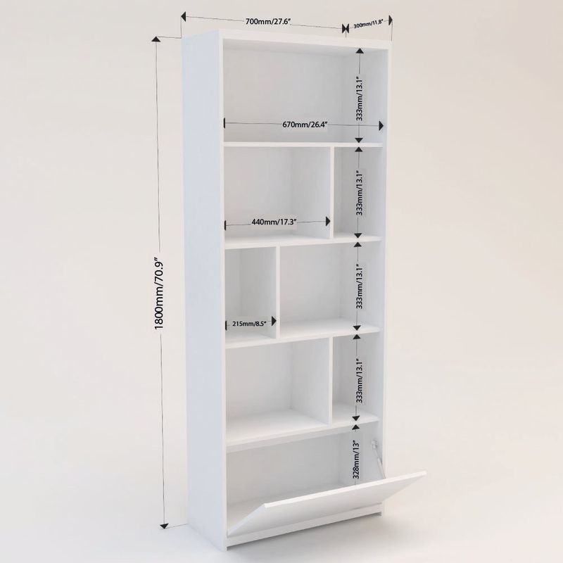Librera Montreal Blanco y Café 70x180 Cm