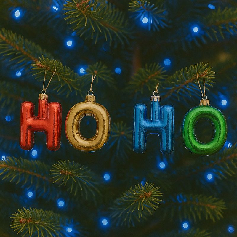 Adornos Letras Ho Ho Ho 8 Cm