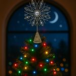 Punta para Árbol Copo de Nieve Dorado 24Cm