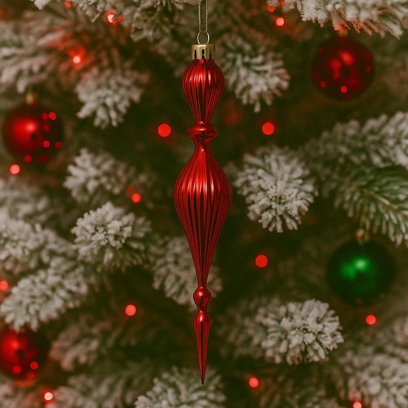 Set de 4 Bombas Navideñas Alargadas 23 Cm