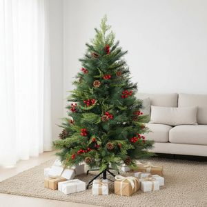 Árbol de Navidad con Piñas y Bayas 1.50 Metros
