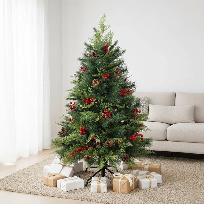 Árbol de Navidad con Piñas y Bayas 1.50 Metros