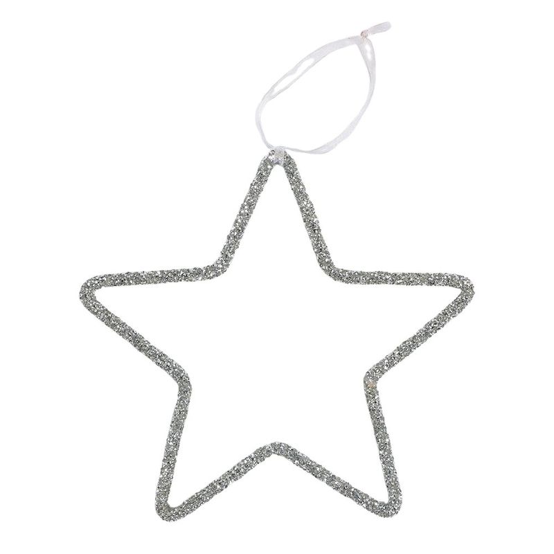 Estrella Navideña 20 Cm Plateada