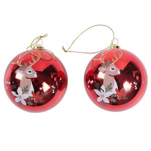 Set de 2 Bombas Navideñas Rojas Santa