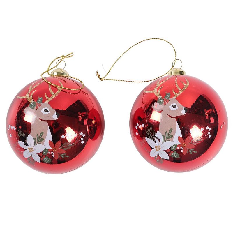Set de 2 Bombas Navideñas Rojas Santa