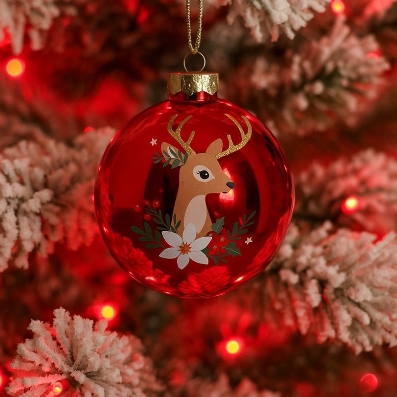 Set de 2 Bombas Navideñas Rojas Santa