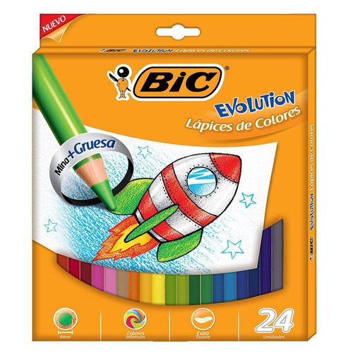 Lápiz Evolución De 4 Mm 24 Colores - Bic
