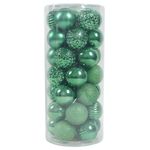 Set de 35 Bombas Navideñas Verdes 6 Cm