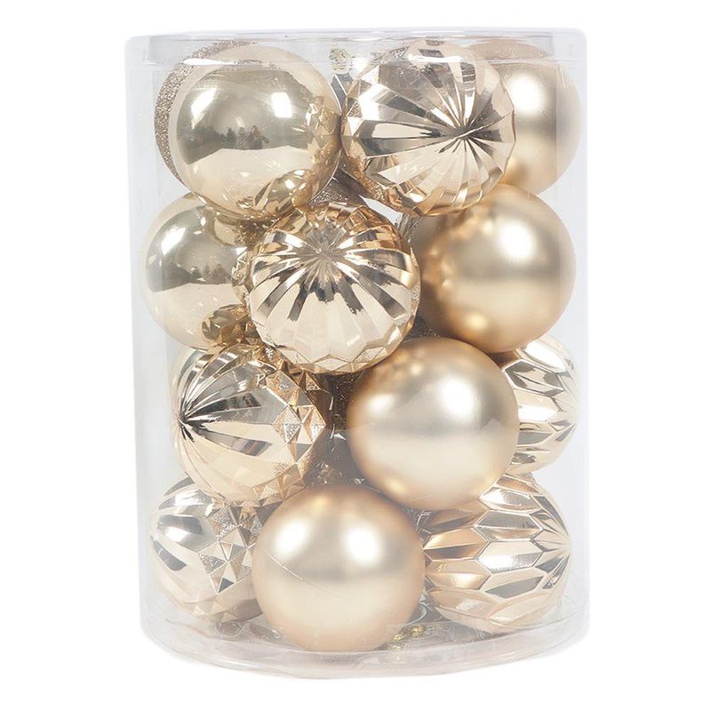 Set de 20 Bombas Navideñas Champagne 8Cm