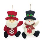 Set 2 Adornos Colgantes Santa y Frosty 26 Cm