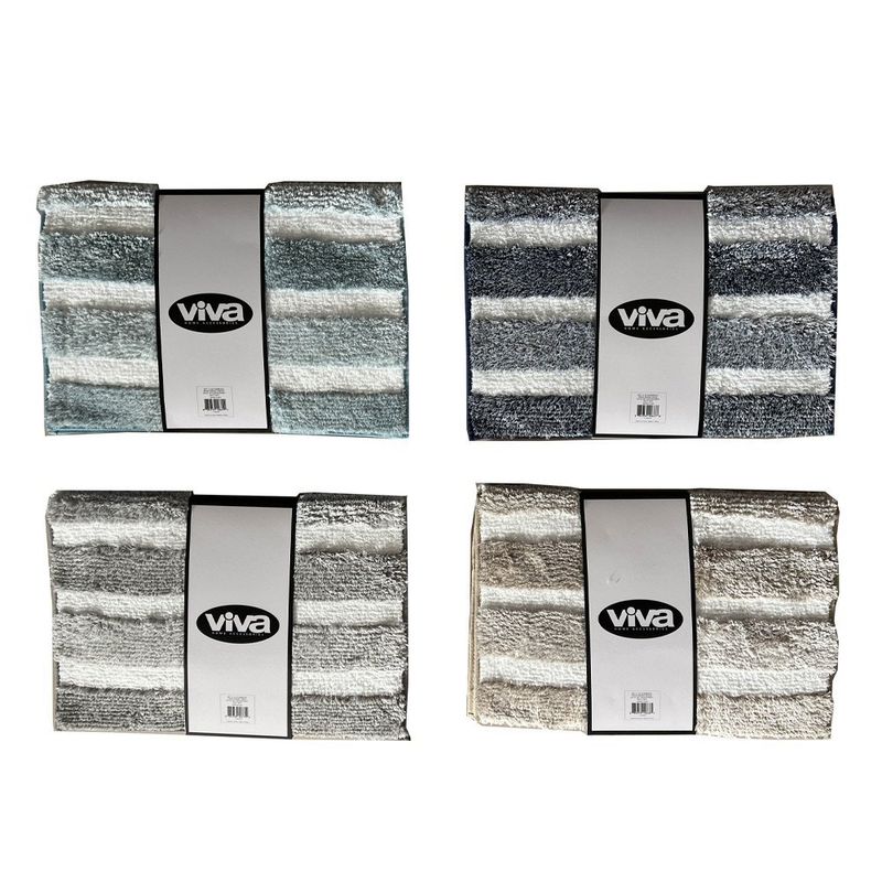 Set de 2 Alfombras para Baño Verde Colores Surtidos