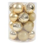 Set de 20 Bombas Navideñas 8 cm Color Dorado