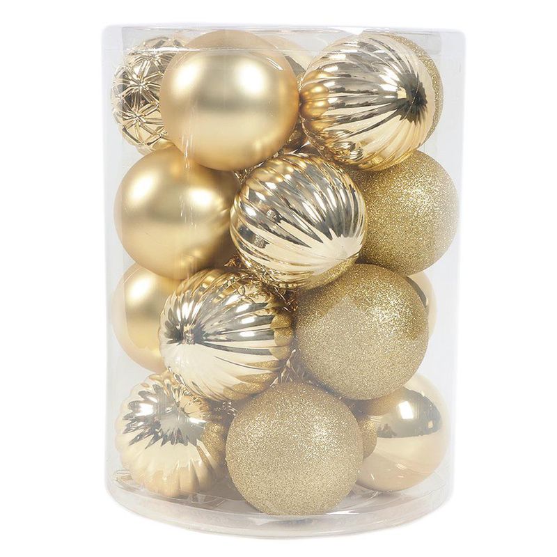 Set de 20 Bombas Navideñas 8 cm Color Dorado