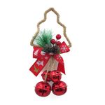 Cascabel decorativo navideño con lazo y follaje