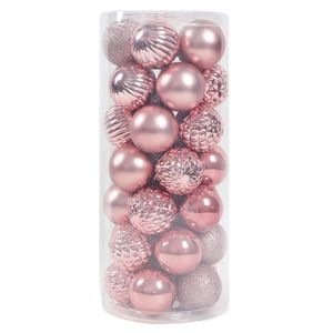Set de 35 Bombas Navideñas 6 cm Color Rosado