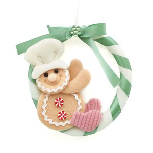 Aro Navideño Verde con Galleta de Jengibre