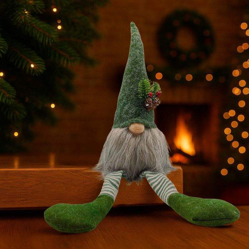 Duende Decorativo Verde Sentado