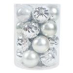 Set de 20 Bombas Navideñas  Plateadas 8Cm